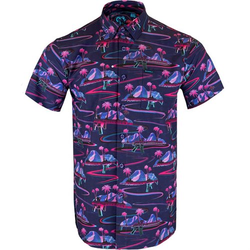 La camisa RETRO RIFLE de manga corta es ligera y transpirable, hecha de 97% Polyester y 3% Spandex, ideal para tus días de aventura al aire libre.