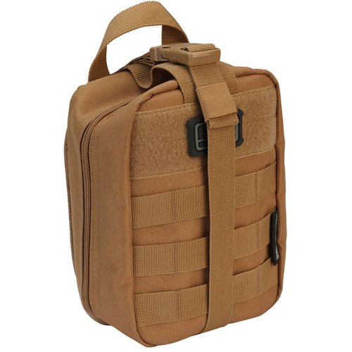 Prepárate para cualquier situación con la resistente Tactical First Aid Pouch de Evolution, perfecta para el campo y el tiro, con organización interior y compatibilidad MOLLE.