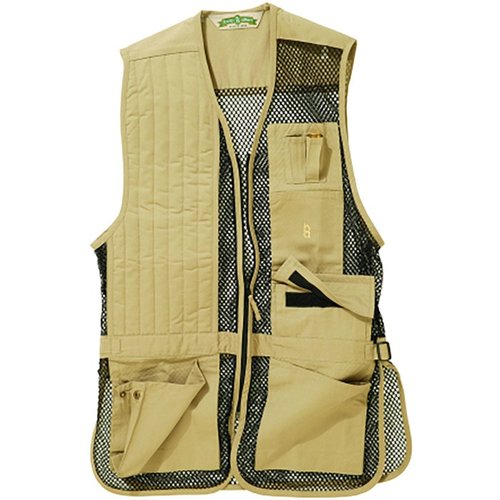 El chaleco de tiro BOB ALLEN es ligero y transpirable, cuenta con bolsillo para Insert-A-Pad, ajuste en la cintura y bolsillos para cartuchos. ¡Ideal para tus sesiones de tiro!