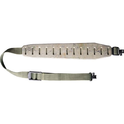 La correa QUAKE CLAW 2.0 con swivels ofrece comodidad gracias a su almohadilla antideslizante y resistente al olor, ideal para rifles y escopetas.