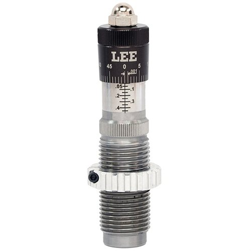 Descubre el die de asientos de balas LEE Precision Micrometer, con ajuste preciso, guía flotante y capacidad de asentar y crimp en un solo paso.