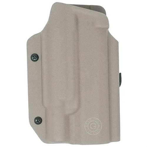 El holster OWB X PRIORITY 1 para SIG P320 con SureFire X300U ofrece retención ajustable, diseño abierto para cañones roscados y es compatible con ópticas.