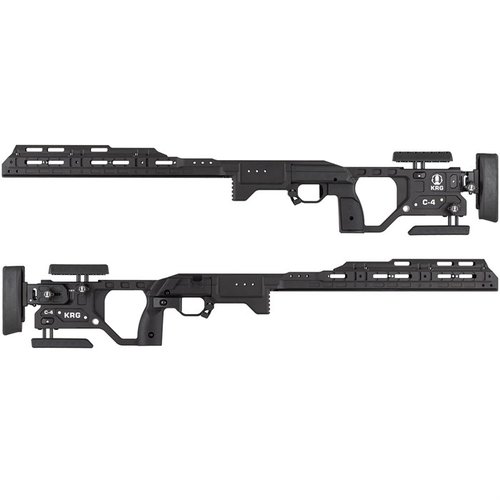 El chasis C-4 de KRG para Remington 700 SA ofrece ajuste sin herramientas, comodidad personalizable y una estructura de aluminio monolítica para máxima rigidez.