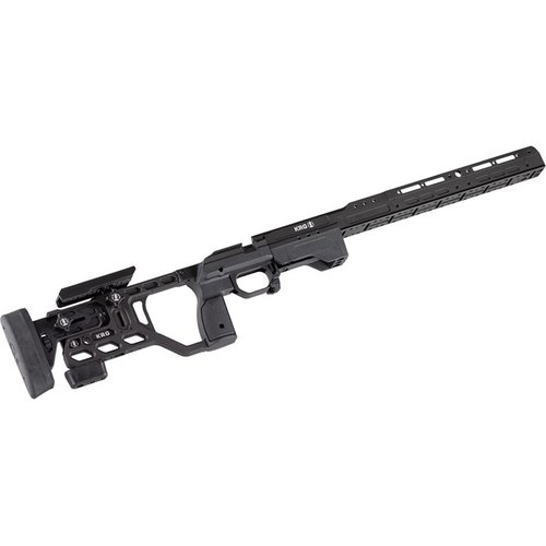 Descubre el Whiskey-3 Pro, un chasis ligero para Remington 700 SA con ajuste ergonómico, rail ARCA integrado y opciones de plegado personalizables.