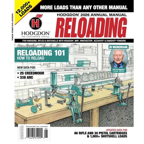 El Manual Anual Hodgdon 2026 ofrece más de 11,000 cargas para rifles y pistolas, incluyendo datos de Hodgdon, IMR, Winchester, Ramshot y Accurate.