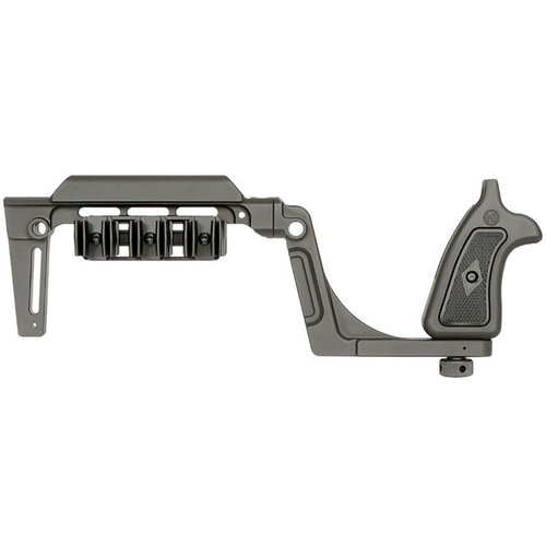 La Bounty Hunter Brace mejora la estabilidad, el control y la comodidad de tu Taurus Judge, con diseño ambidiestro y fácil desmontaje para transporte.