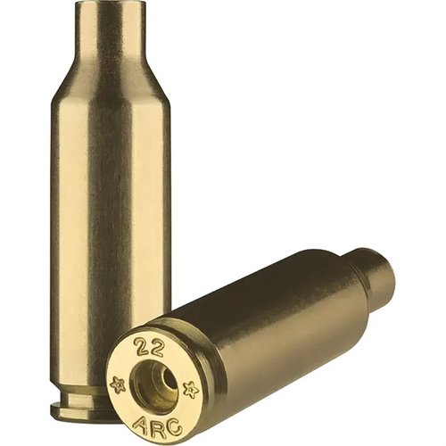 La 22 ARC BRASS de STARLINE es perfecta para tiro a larga distancia y caza de alimañas, compatible con rifles de cerrojo y AR, en bolsas de 100.