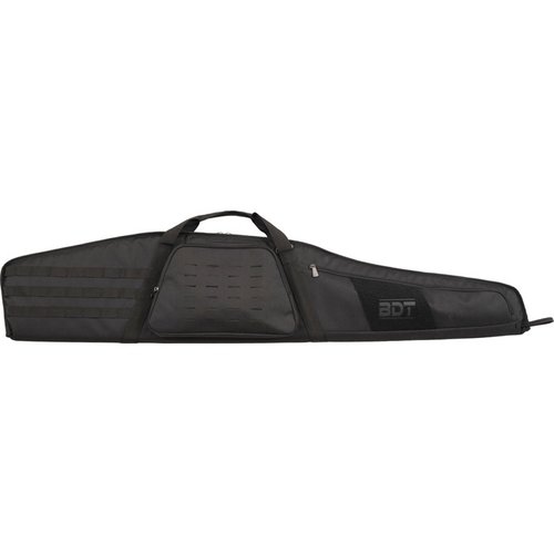 Descubre la funda Bulldog Cases de 52" con compartimento resistente al calor para supresores, perfecta para rifles largos y con amplio espacio para accesorios.
