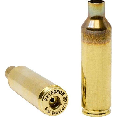 La munición 6.8 Western Brass de Peterson ofrece precisión excepcional, durabilidad y consistencia, perfecta para tus cargas de caza y tiro de larga distancia.