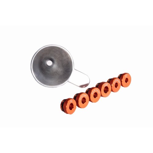 El embudo Lyman Brass Smith Pro ofrece un diseño de aluminio sin estática, insertos específicos por calibre y un manejo fácil, ideal para recargas precisas.