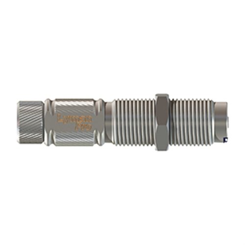 El Universal Spring Loaded Decap Die de Lyman expulsa los primers de manera eficiente, ideal para prensas automáticas y calibres del 22 al 45.