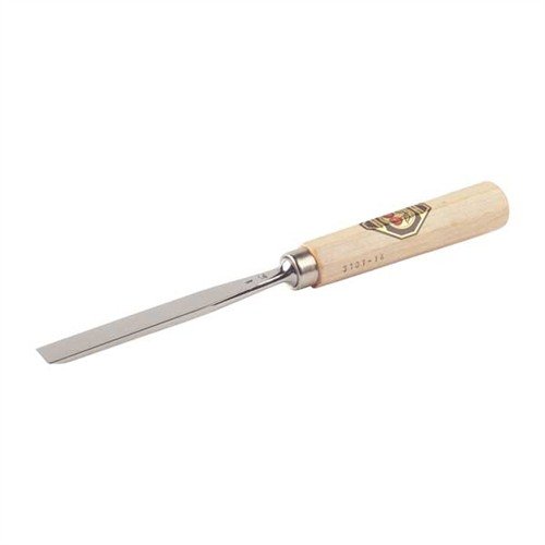 El cincel TWO CHERRIES de acero forjado mantiene su filo y tiene un mango de madera de haya con aros de acero que evitan que se parta. Ideal para trabajos precisos.