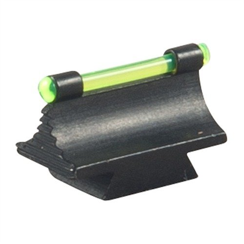 Mejora tu puntería con la mira frontal RIFLE FIBER OPTIC GLOW 41-MR, hecha de acero, con acabado azul y varilla óptica brillante en verde o naranja.