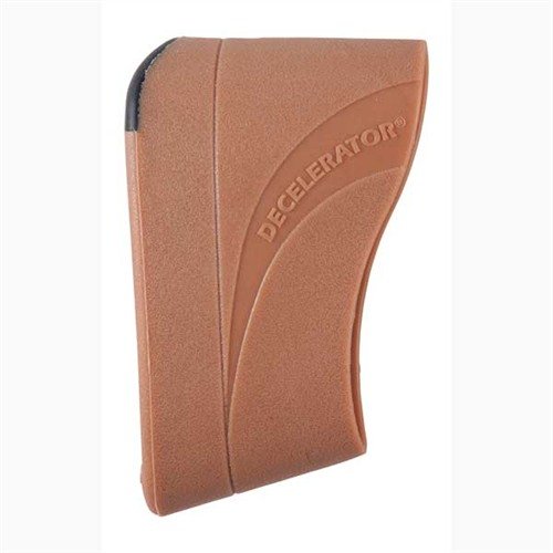 El Decelerator Speed-Mount Slip-On Pad ofrece protección contra el retroceso, se instala fácilmente y permite un deslizamiento suave al hombro, disponible en marrón.