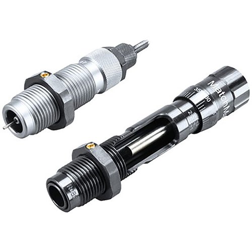 Con el set de dies MatchMaster de RCBS, obtén precisión extrema con su Full Length Sizing Die, expander de titanio nitride y sistema de carga de balas fácil.