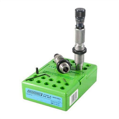 El set de dies Redding Type S Match Bushing te permite un ajuste preciso del cuello y un redimensionado completo, ¡perfecto para tus recargas de 26 Nosler!