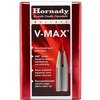 Las balas Hornady V-Max de 6MM tienen punta de polímero y diseño aerodinámico para trayectorias planas, máxima precisión y expansión explosiva incluso a bajas velocidades.