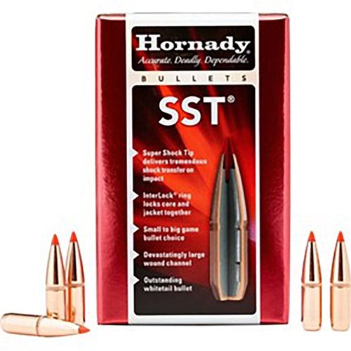 Las balas Hornady SST de 30 Cal (0.308') ofrecen trayectorias planas, expansión rápida y penetración profunda, ideales para precisión y energía máxima.