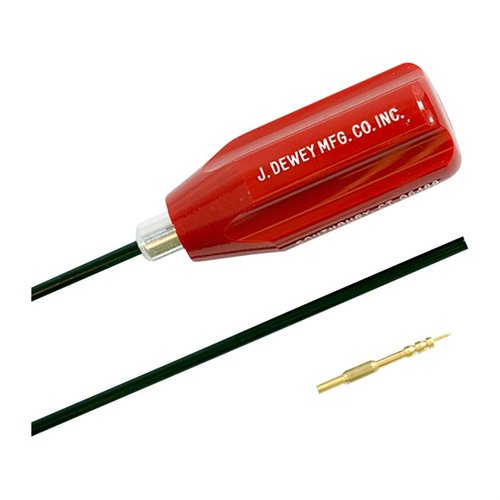 Las varillas de limpieza Dewey son perfectas para rifles .22 y .20, con acero inoxidable pulido y adaptadores incluidos para una limpieza eficaz.