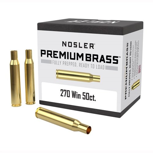La brass NOSLER 270 Winchester está completamente preparada, lista para cargar, con control de calidad y precisión para máxima consistencia y rendimiento.