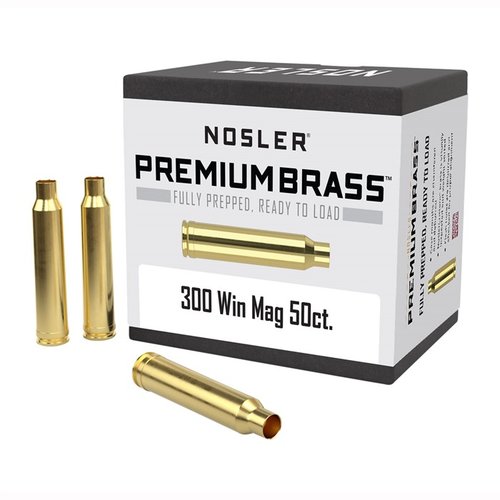 La Nosler 300 Winchester Magnum Premium Brass viene completamente preparada, con chamfering, deburring y control de peso, garantizando precisión y recargabilidad.