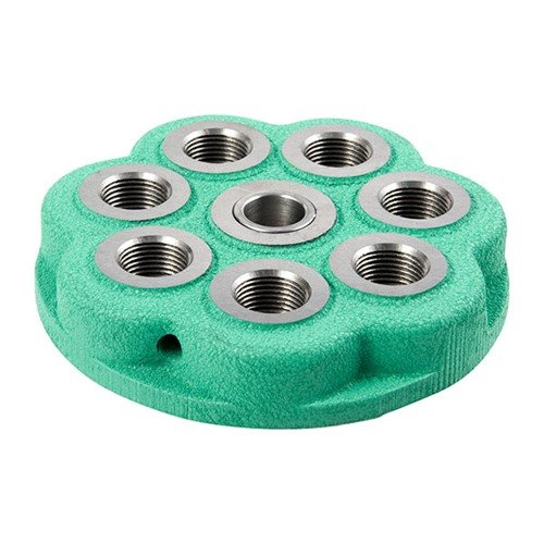 La T-7 Turret Press de Redding ofrece una construcción de hierro fundido, un cabezal de siete estaciones y una alineación precisa para recargar con facilidad.