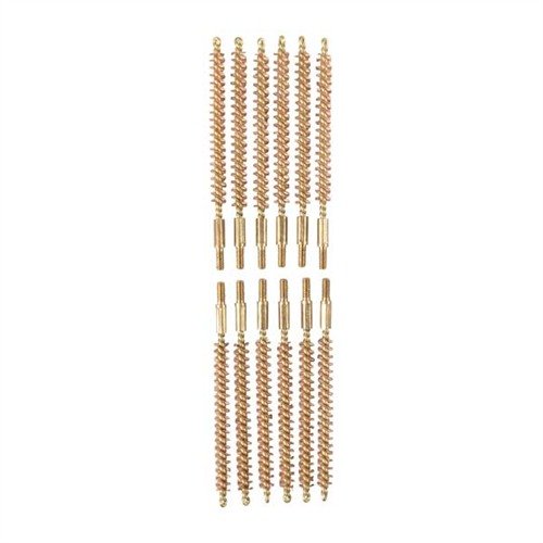 Consigue limpieza efectiva con el Dozen Pack Bronze Rifle Brushes, perfecto para calibres 20, con rosca 8-32M, ¡12 cepillos de bronce para un mantenimiento óptimo!