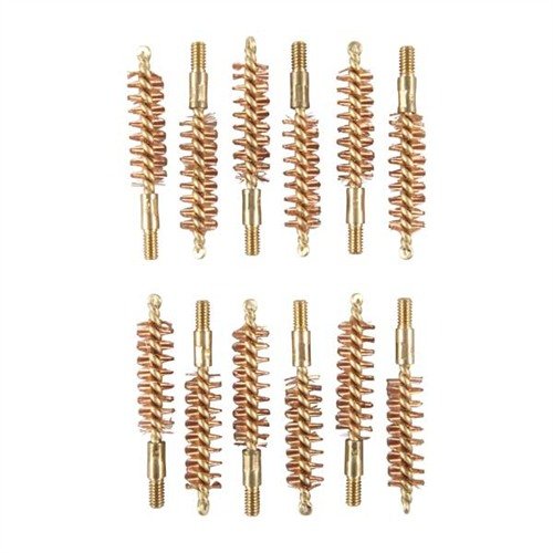 Consigue un rendimiento óptimo con el Dozen Pack Bronze Pistol Brushes, ideales para limpiar tus armas de 9MM, .38 y .357. ¡Calidad garantizada!