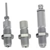 Los sets de recarga de pistola Hornady incluyen un die de tamaño completo, expander ajustable y die de asiento de bala, con recubrimiento de nitruro de titanio.