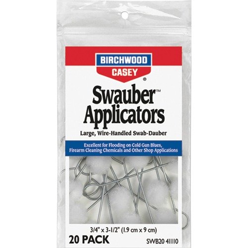 Los Swauber Applicators de Birchwood Casey son ideales para aplicar líquidos con precisión, protegiendo tus manos y garantizando un acabado perfecto en tus armas.