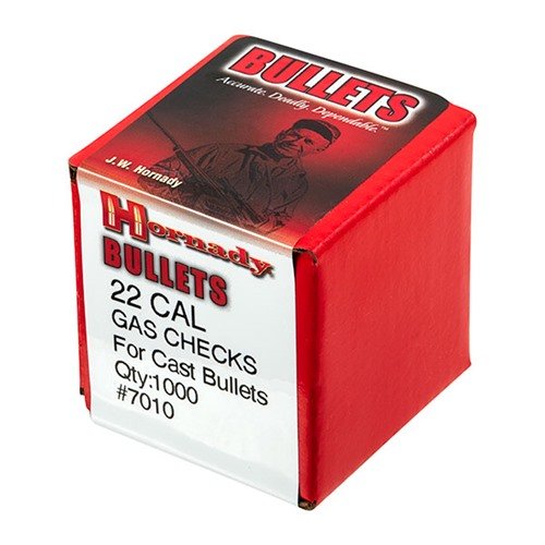 Si fundes tus propias balas, los gas checks Hornady mejoran su rendimiento, sellando gases y protegiendo la base de deformaciones. ¡Paquete de 1000!