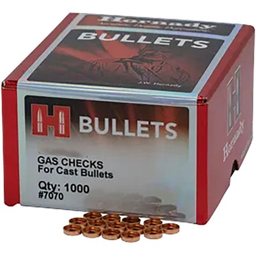 Si fabricas tus propias balas, los gas checks Hornady mejoran su rendimiento, sellan los gases y protegen la base de deformaciones. ¡Paquete de 1000!