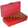 Las cajas de municiones FLIP TOP PISTOL AMMO BOX de MTM Case-Gard son perfectas para el tirador, con superficie texturizada, apilables y con garantía de 25 años.