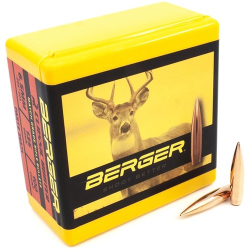 Las balas Classic Hunter 6.5mm de Berger ofrecen expansión rápida, menor deriva del viento y son ideales para disparos rápidos en cacerías. ¡Perfectas para tus rifles!