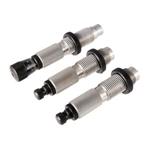 Los Master Hunter Deluxe Die Sets de Redding ofrecen un ajuste preciso con opciones de full length resizing y neck sizing, ideales para el desarrollo de cargas en el campo.