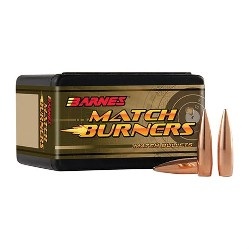 Las balas Barnes Match Burner 6mm ofrecen precisión y asequibilidad, ideales para competiciones y tiro diario, con un rendimiento excepcional y ratios óptimos.