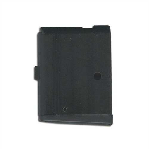 El cargador SAKO QUAD de 5 rondas para .22 LR es robusto, de acero negro, y garantiza un rendimiento fiable y duradero para tus rifles Sako.