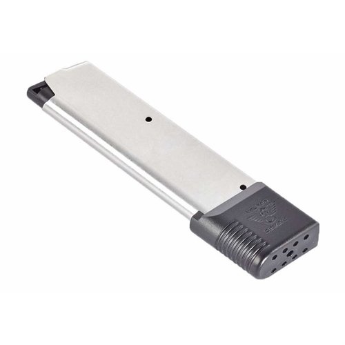 Mejora tu 1911 con el cargador Wilson Combat 47 Series de 10RD, acero inoxidable, base extendida de polímero y resorte de alta calidad para un rendimiento confiable.