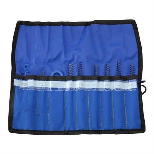 El 1911 SPRING CADDY de WILSON COMBAT incluye resortes de retroceso, SHOK-BUFFS y herramientas en un pouch práctico, ideal para tu bolsa de tiro.